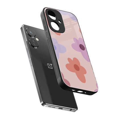 Floral Caramel sleek oneplus nord ce 3 cover with tempered glass back and TPU edges