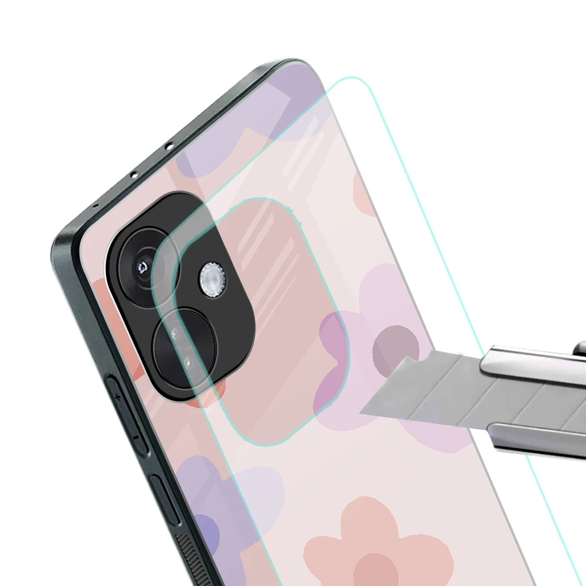 Floral Caramel stylish phone case for oneplus nord ce 3 | glossy glass and slim fit