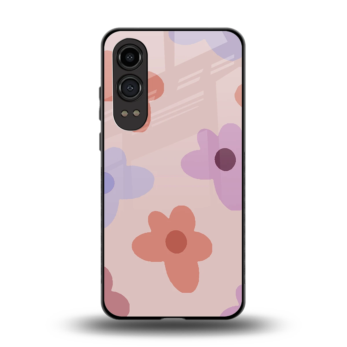 Floral Caramel back phone cover | glass case for oneplus nord ce 4 lite