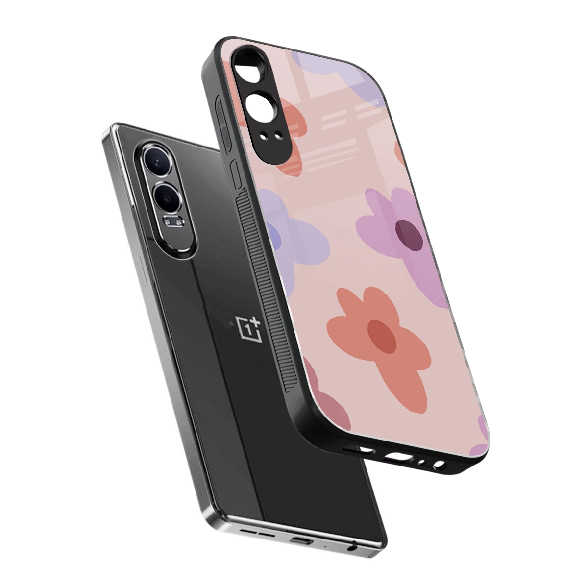 Floral Caramel sleek oneplus nord ce 4 lite cover with tempered glass back and TPU edges