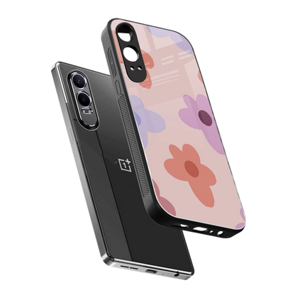 Floral Caramel sleek oneplus nord ce 4 lite cover with tempered glass back and TPU edges