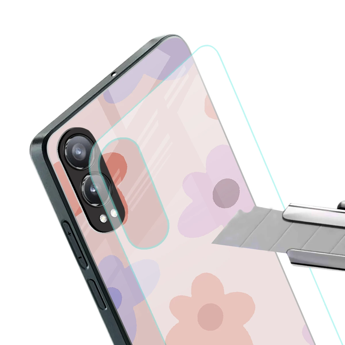 Floral Caramel stylish phone case for oneplus nord ce 4 lite | glossy glass and slim fit