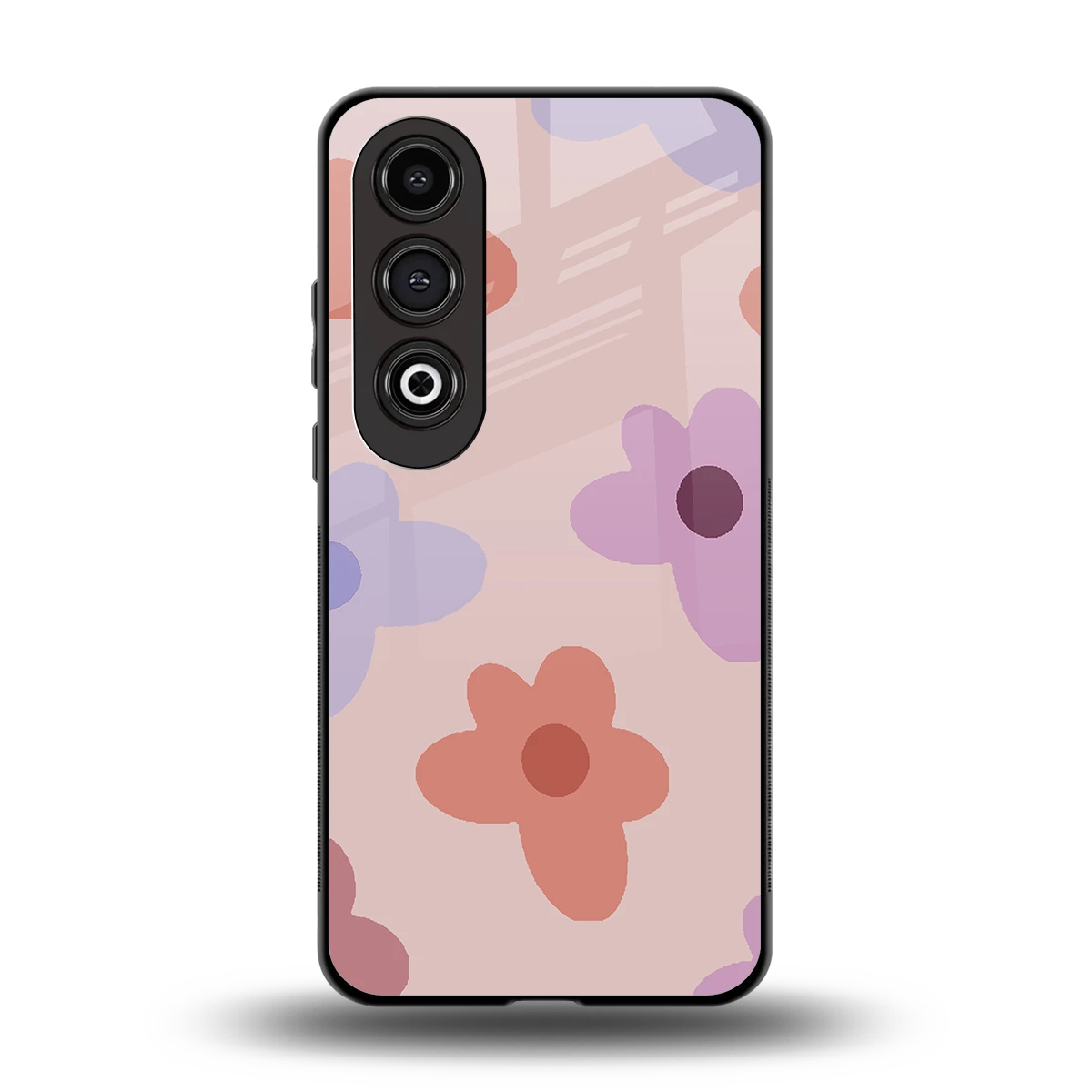 Floral Caramel back phone cover | glass case for oneplus nord ce 4