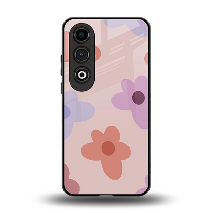 Floral Caramel back phone cover | glass case for oneplus nord ce 4