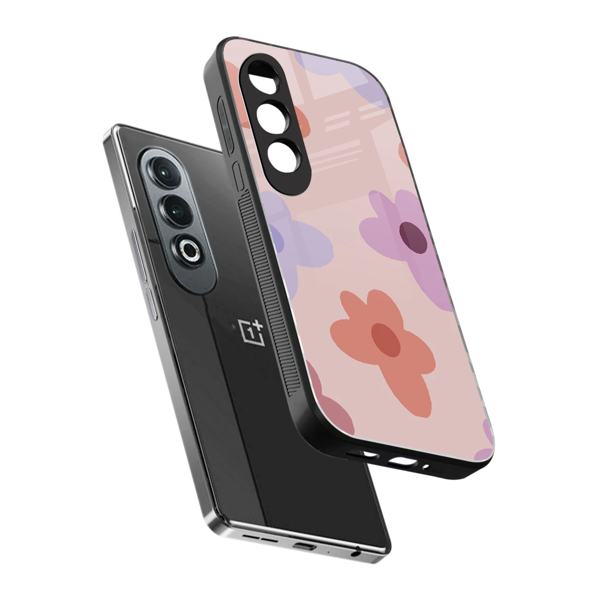 Floral Caramel sleek oneplus nord ce 4 cover with tempered glass back and TPU edges