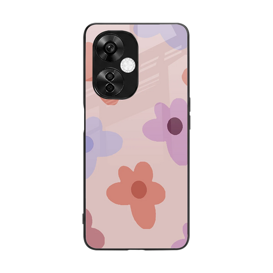Floral Caramel back phone cover | glass case for oneplus nord ce 3 lite