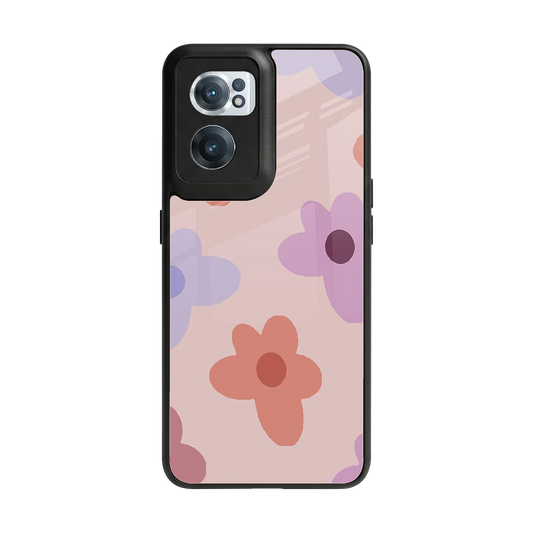 Floral Caramel back phone cover | glass case for oneplus nord ce 2