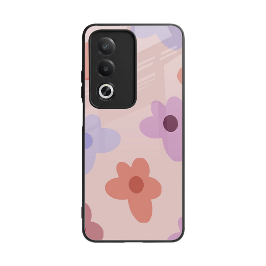 Floral Caramel back phone cover | glass case for oppo a3 pro