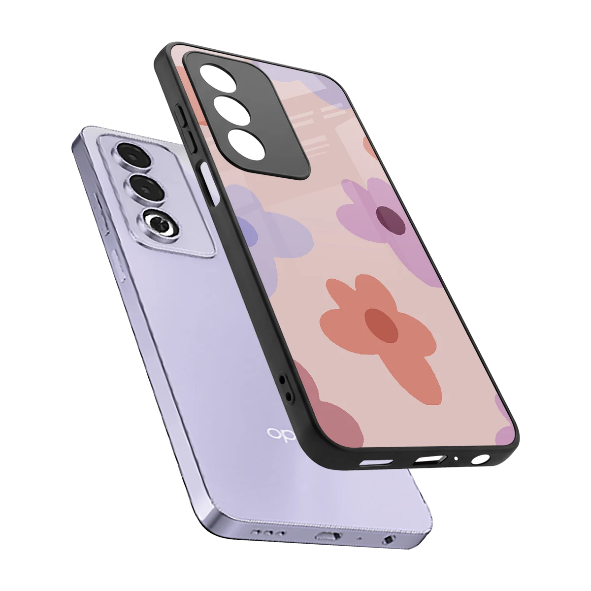 Floral Caramel sleek oppo a3 pro cover with tempered glass back and TPU edges
