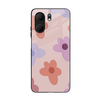 Floral Caramel back phone cover | glass case for oppo a5x 5g