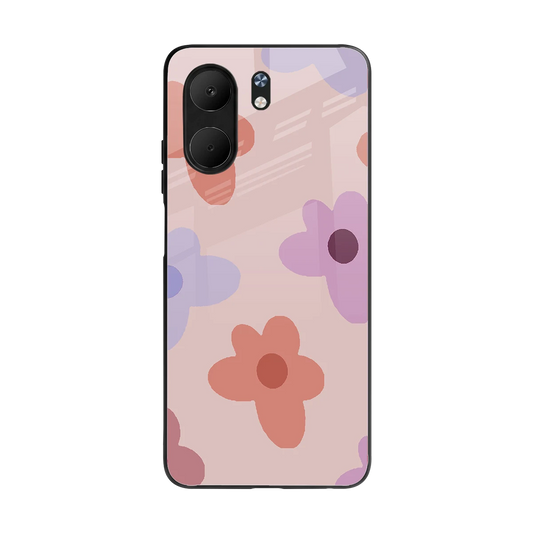 Floral Caramel back phone cover | glass case for oppo a5x 5g