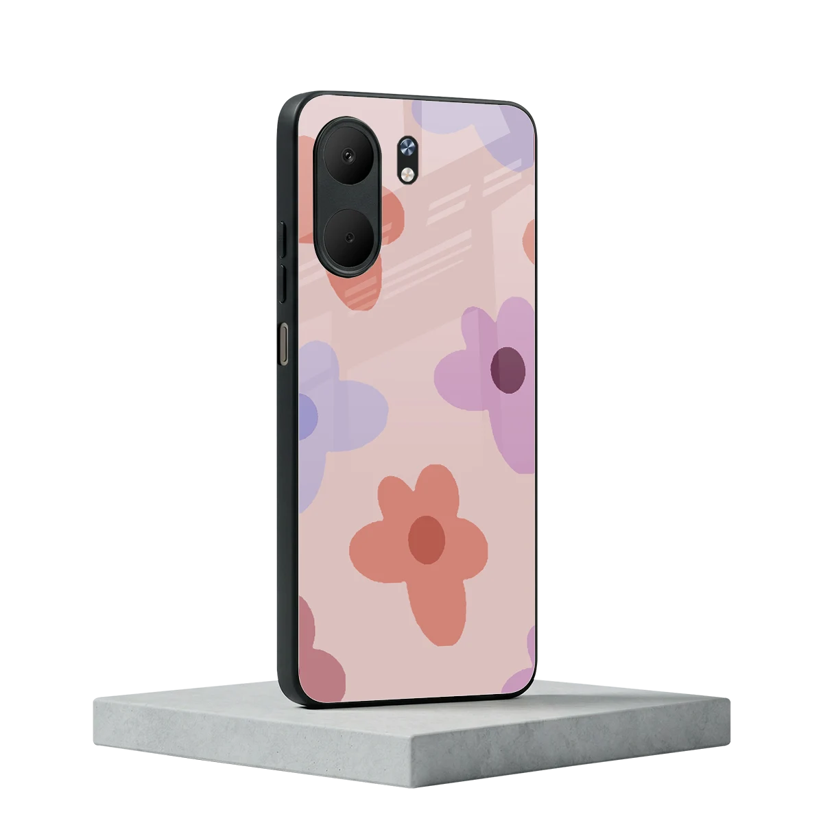 Floral Caramel oppo a5x 5g mobile cover | shockproof glass phone case