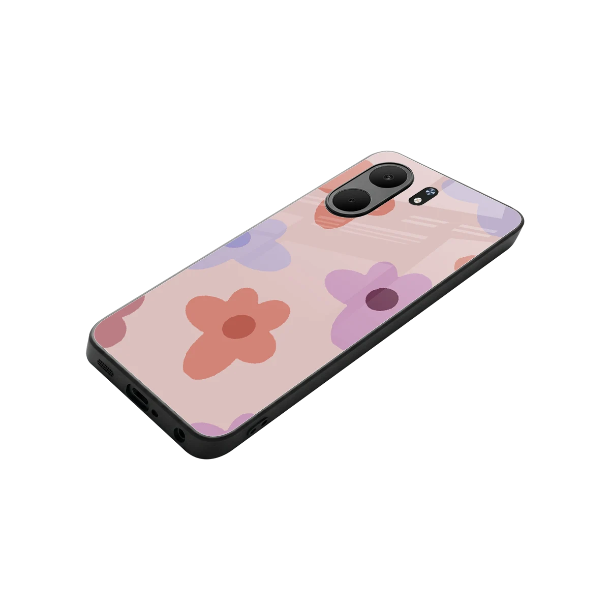 Floral Caramel stylish phone case for oppo a5x 5g | glossy glass and slim fit
