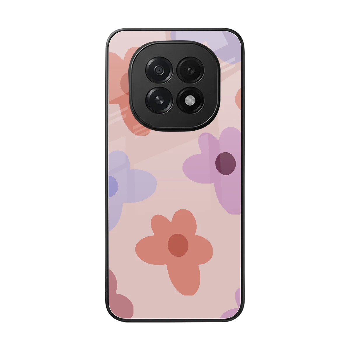 Floral Caramel back phone cover | glass case for oppo f29 5g