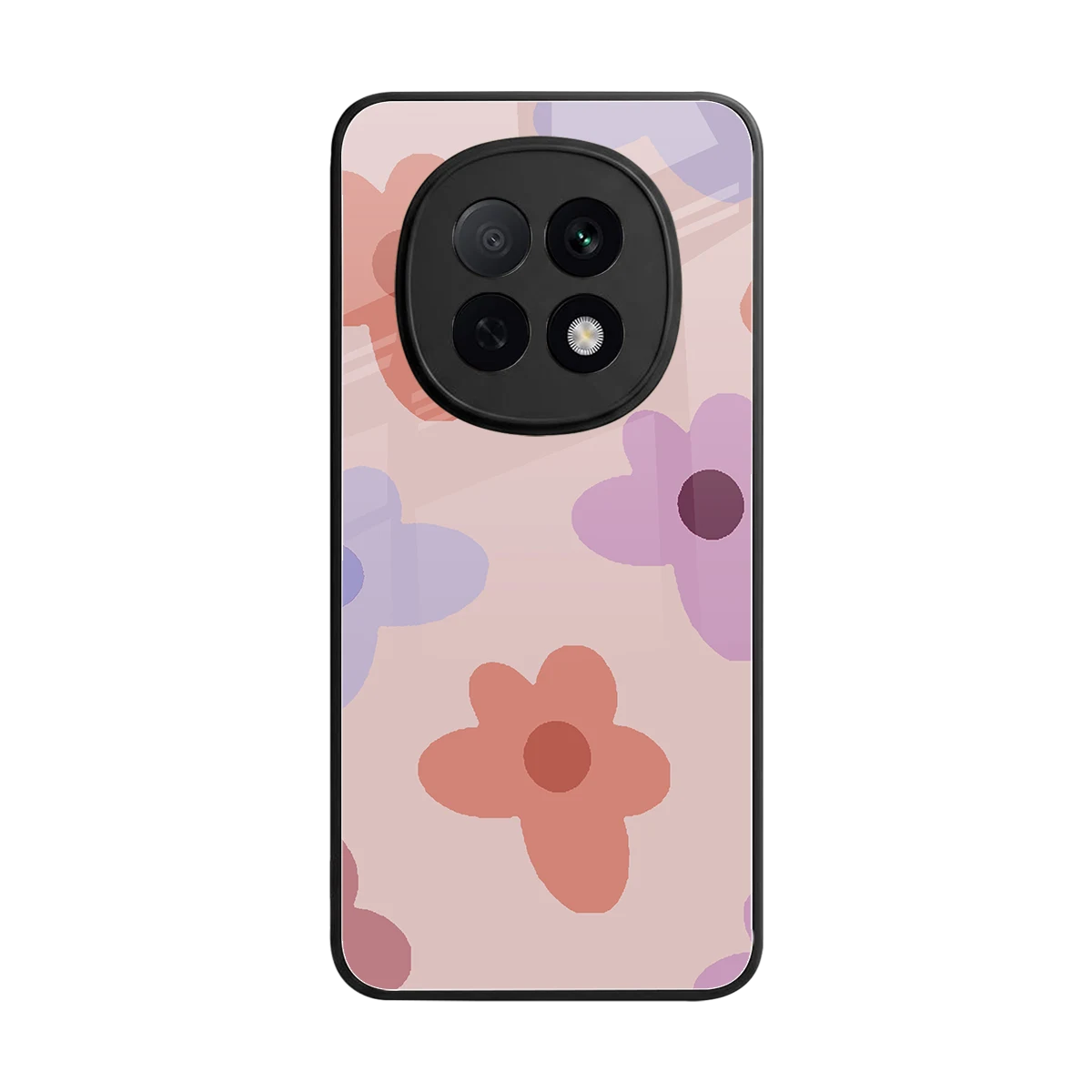 Floral Caramel back phone cover | glass case for oppo f29 pro 5g