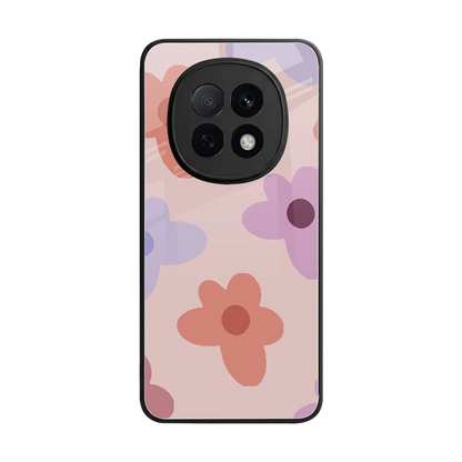Floral Caramel back phone cover | glass case for oppo f29 pro 5g