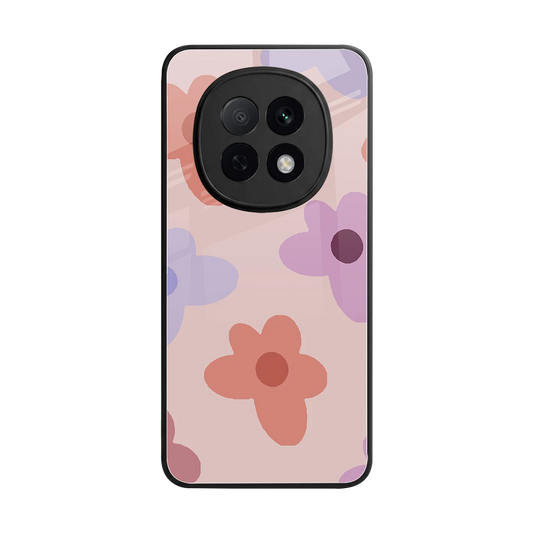 Floral Caramel back phone cover | glass case for oppo f29 pro 5g