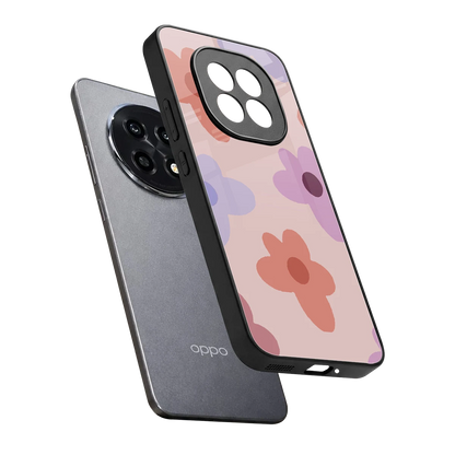 Floral Caramel sleek oppo f29 pro 5g cover with tempered glass back and TPU edges