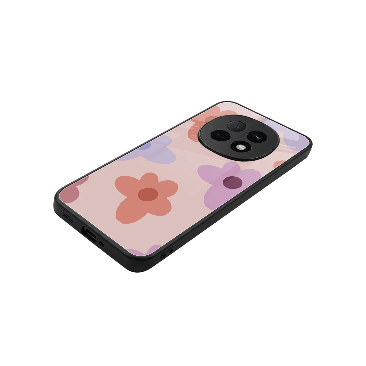 Floral Caramel stylish phone case for oppo f29 pro 5g | glossy glass and slim fit