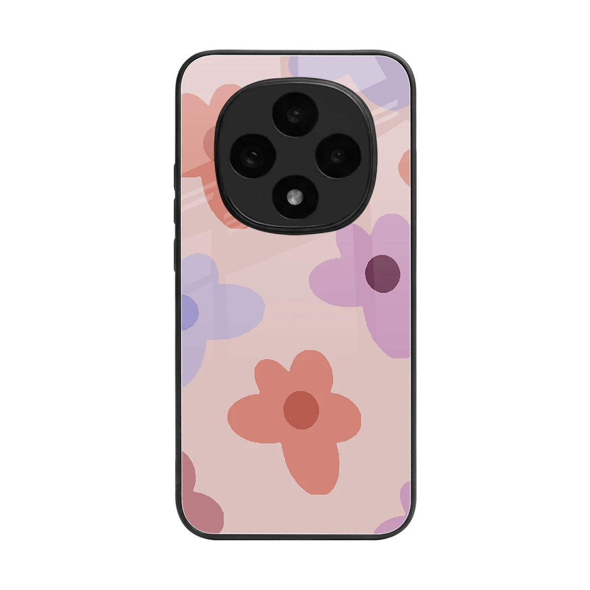 Floral Caramel back phone cover | glass case for oppo f31 pro 5g