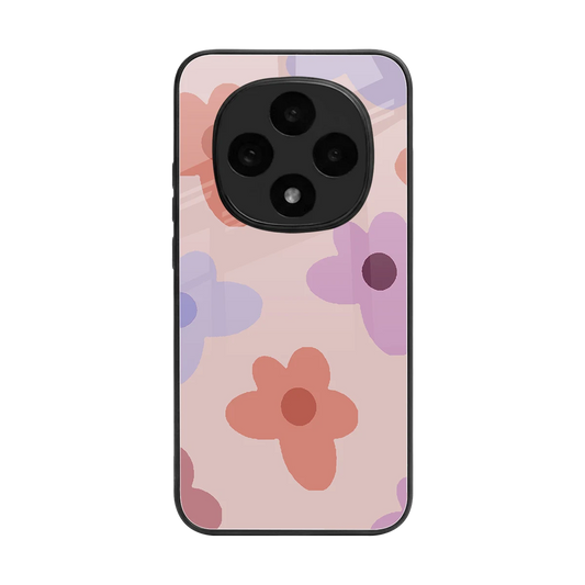 Floral Caramel back phone cover | glass case for oppo f31 pro 5g