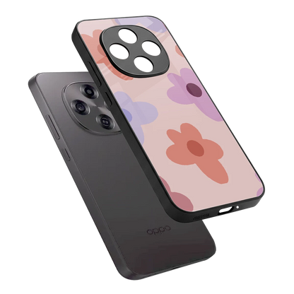 Floral Caramel sleek oppo f31 pro 5g cover with tempered glass back and TPU edges