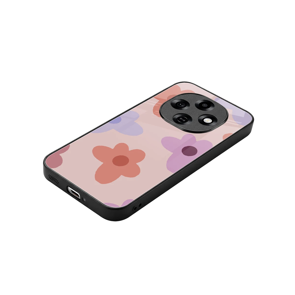 Floral Caramel stylish phone case for oppo f31 pro 5g | glossy glass and slim fit