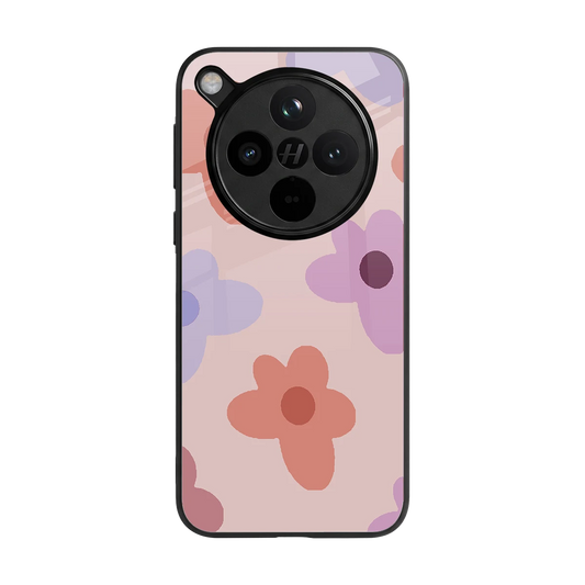 Floral Caramel back phone cover | glass case for oppo find x8