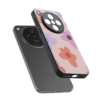 Floral Caramel sleek oppo find x8 cover with tempered glass back and TPU edges