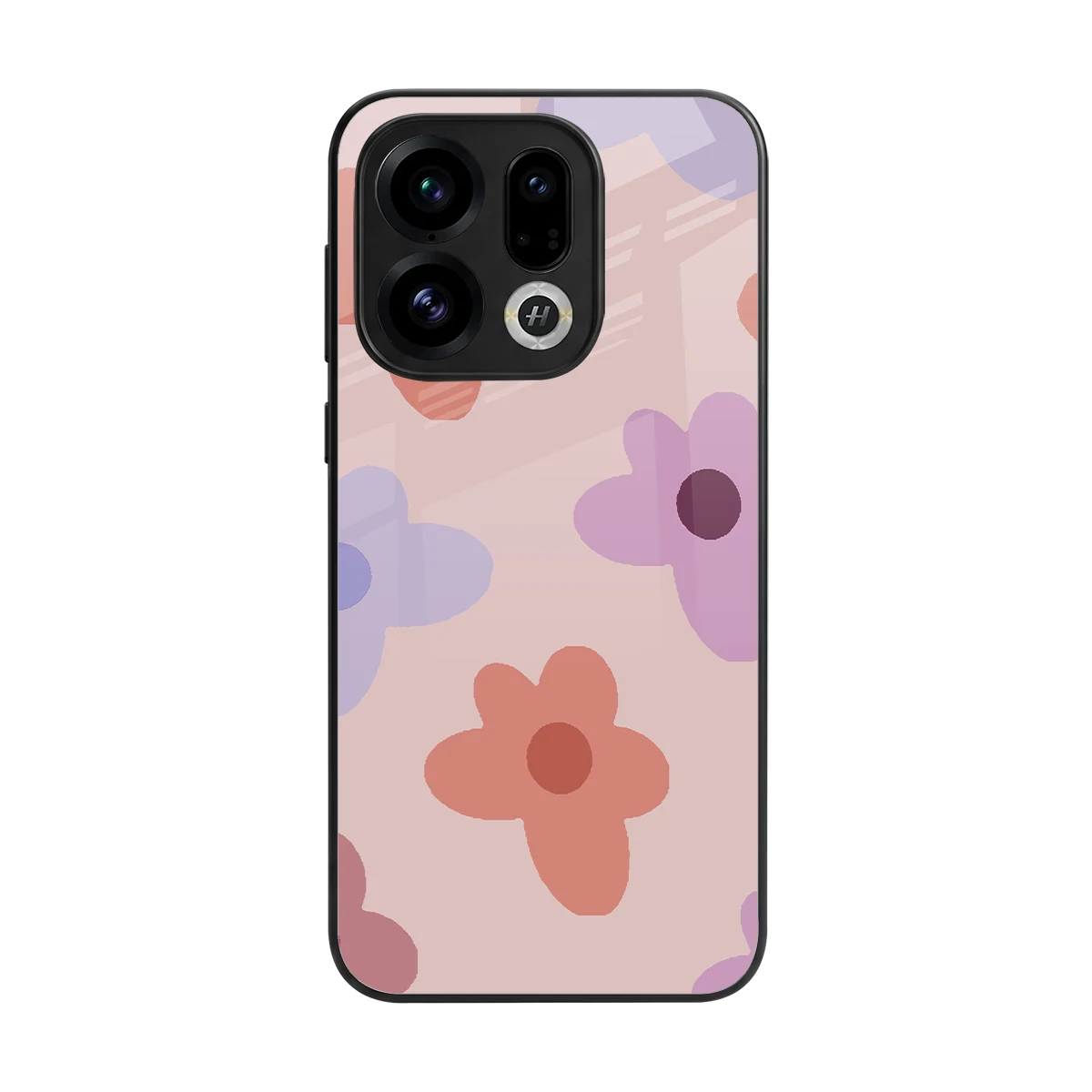 Floral Caramel back phone cover | glass case for oppo find x9