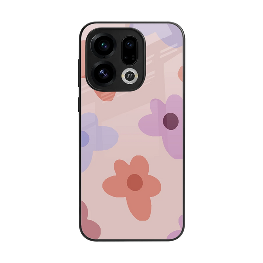 Floral Caramel back phone cover | glass case for oppo find x9