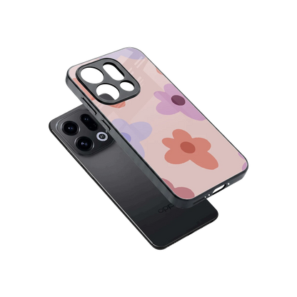 Floral Caramel sleek oppo find x9 cover with tempered glass back and TPU edges