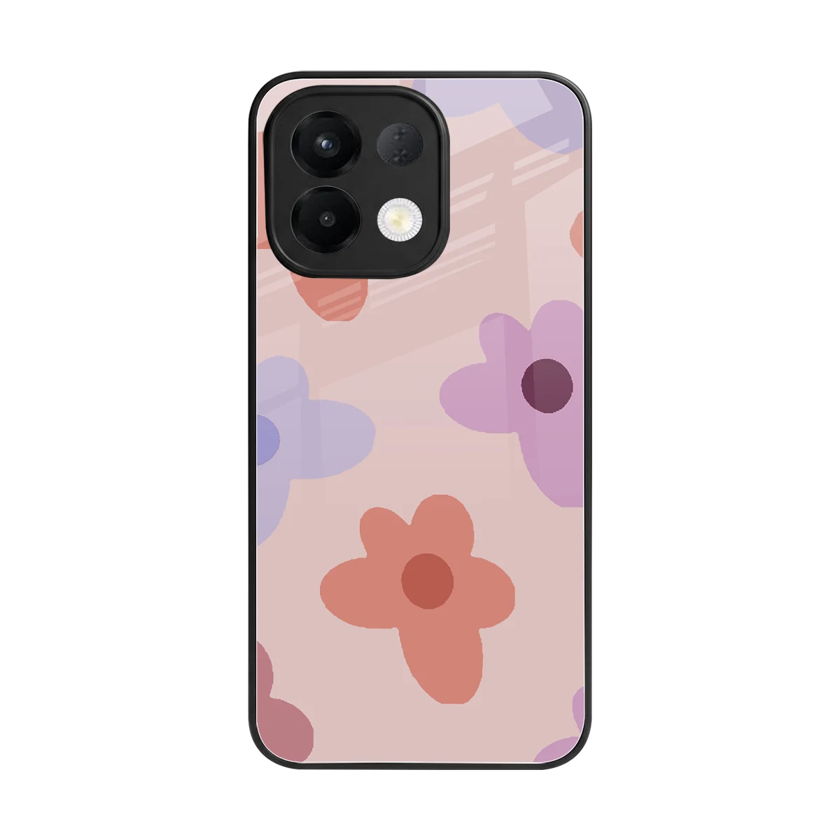 Floral Caramel back phone cover | glass case for oppo k13 5g