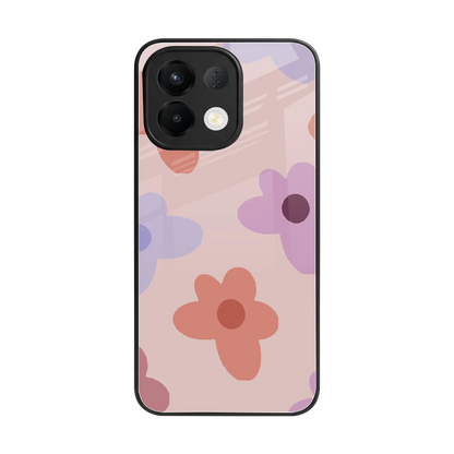 Floral Caramel back phone cover | glass case for oppo k13 5g