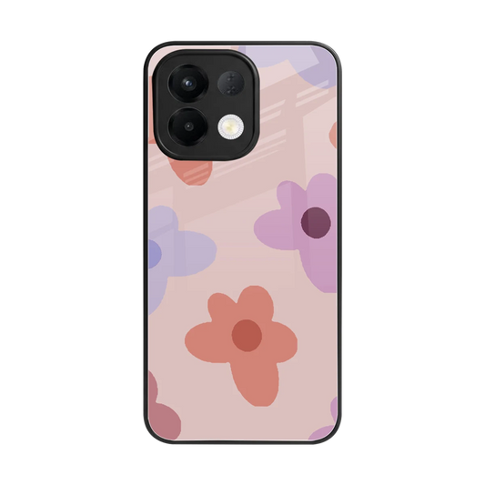 Floral Caramel back phone cover | glass case for oppo k13 5g