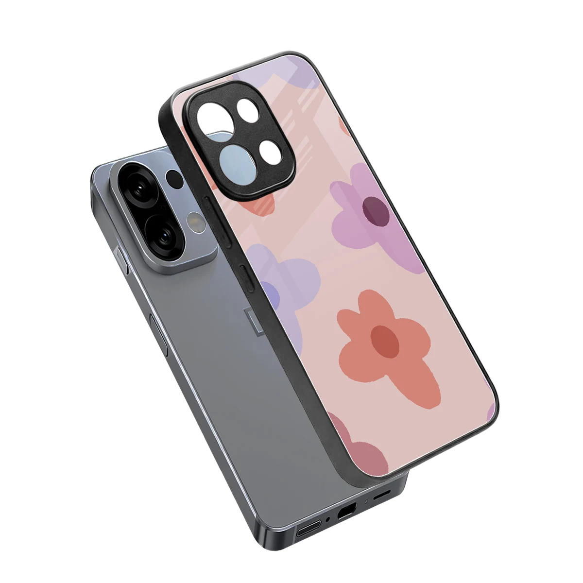 Floral Caramel sleek oppo k13 5g cover with tempered glass back and TPU edges