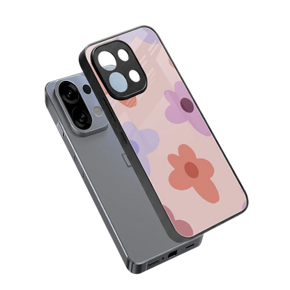 Floral Caramel sleek oppo k13 5g cover with tempered glass back and TPU edges