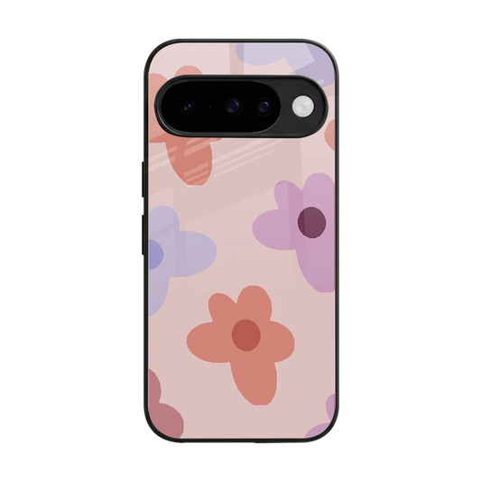 Floral Caramel back phone cover | glass case for google pixel 10