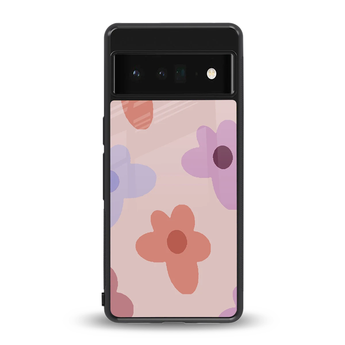 Floral Caramel back phone cover | glass case for google pixel 6 pro