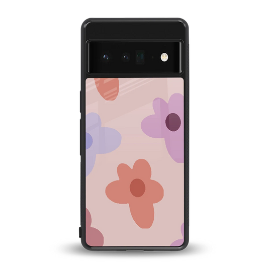 Floral Caramel back phone cover | glass case for google pixel 6 pro