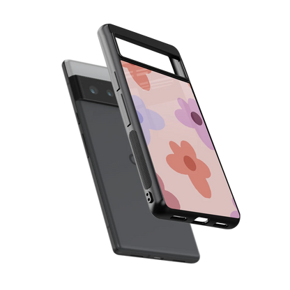 Floral Caramel sleek google pixel 6 pro cover with tempered glass back and TPU edges