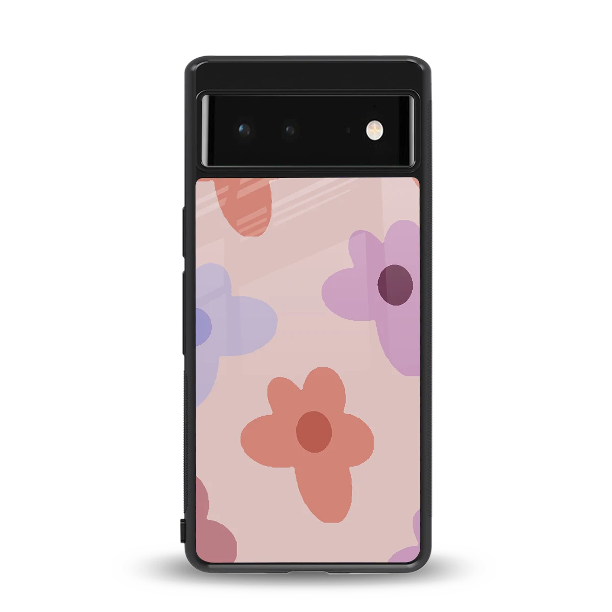 Floral Caramel back phone cover | glass case for google pixel 6