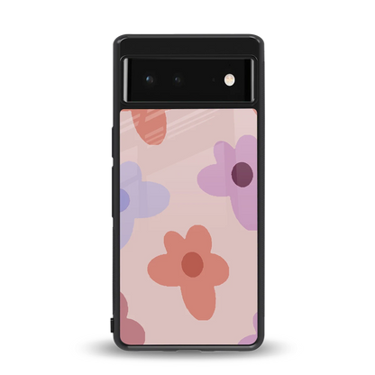 Floral Caramel back phone cover | glass case for google pixel 6a