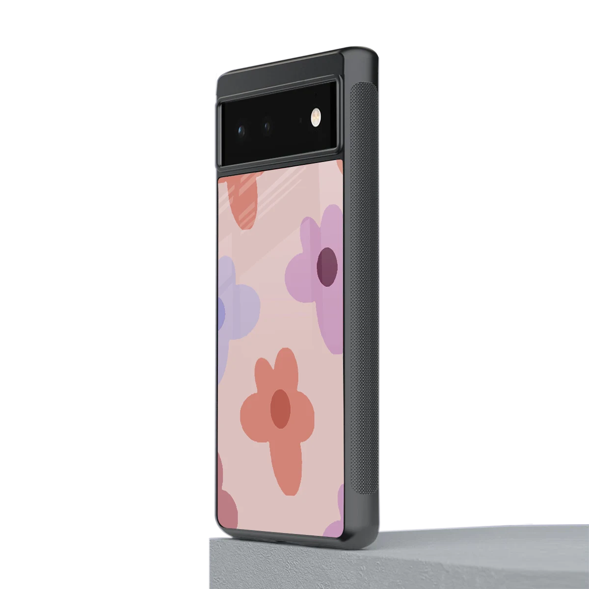 Floral Caramel stylish phone case for google pixel 6a | glossy glass and slim fit