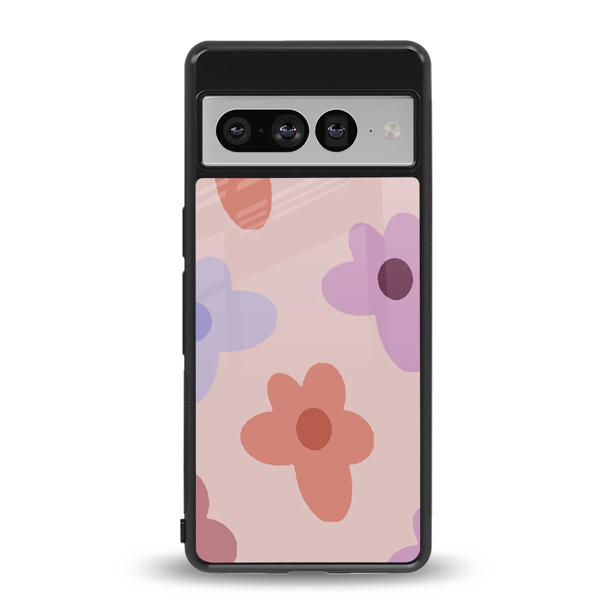 Floral Caramel back phone cover | glass case for google pixel 7 pro