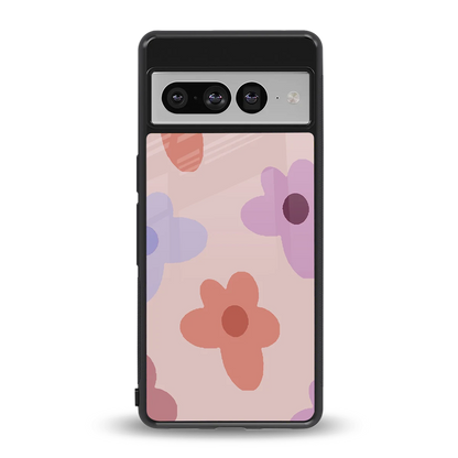 Floral Caramel back phone cover | glass case for google pixel 7 pro