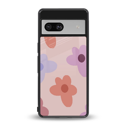 Floral Caramel back phone cover | glass case for google pixel 7a