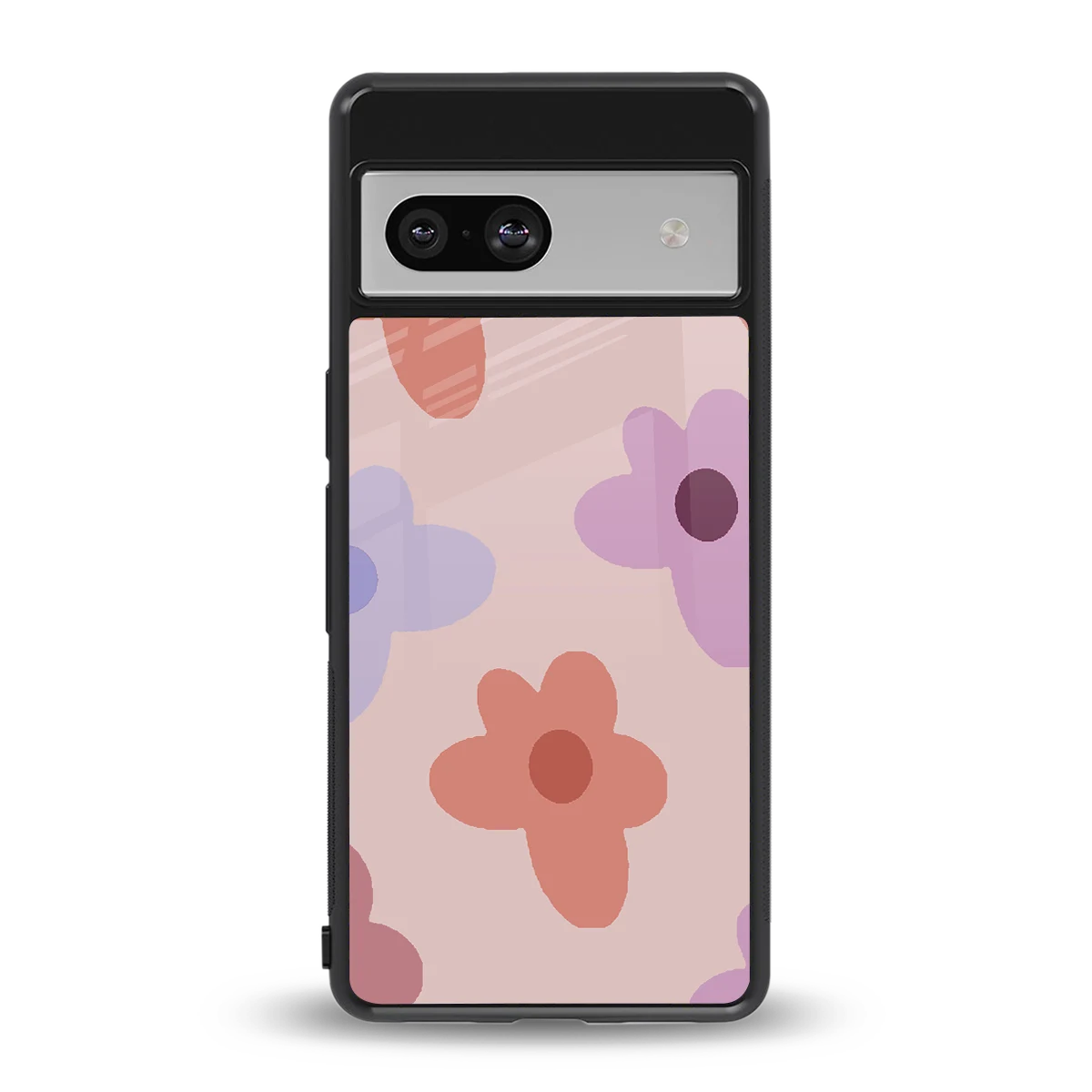 Floral Caramel back phone cover | glass case for google pixel 7