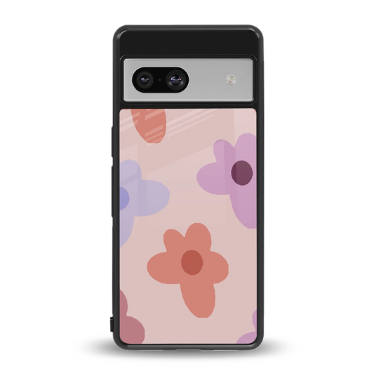Floral Caramel back phone cover | glass case for google pixel 7