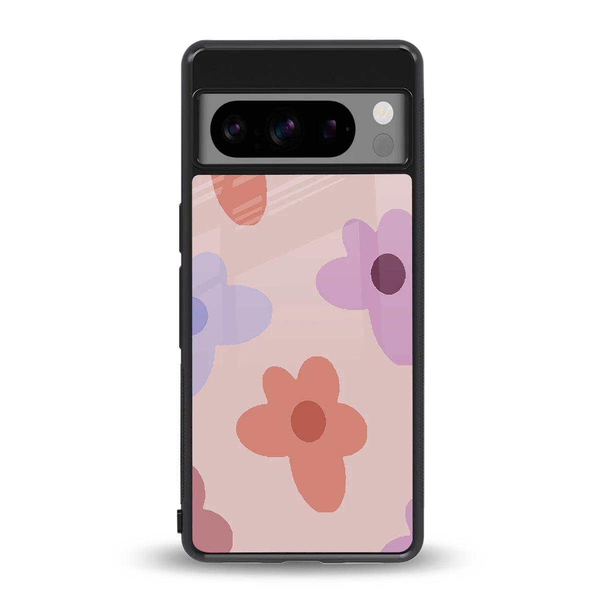 Floral Caramel back phone cover | glass case for google pixel 8 pro
